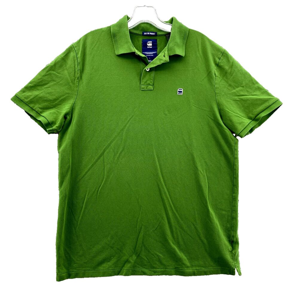 G-Star Polo Shirt Men Large Green Preppy Academia Y2k Casual Sportswear 90s Golf